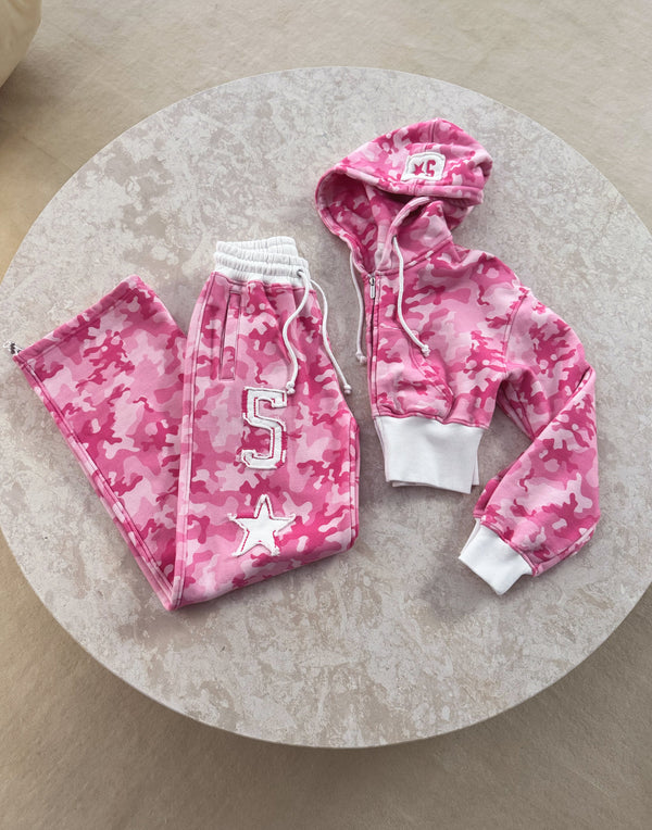 Pinke Camouflage Freizeithose